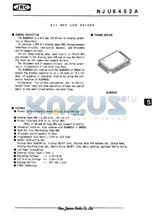 NJU6452AFC1 datasheet - BIT MAP LCD  driver