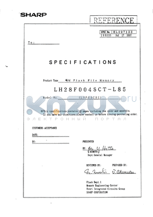 LH28F004SCHB-L150 datasheet - 4M (512K x 8) flash memory