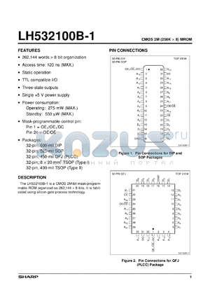 LH532100BS-1 datasheet - CMOS 2M(256K x 8) Mask-Programmable ROM