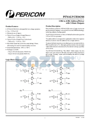 PI74ALVCH16344A datasheet - 1-bit to 4-bit address/driver with 3-state outputs