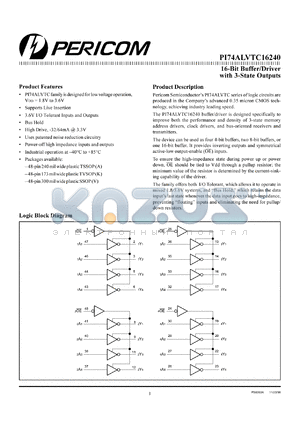 PI74ALVTC16240V datasheet - 12-bit to 24-bit multiplexed D-type latch with 3-state outputs