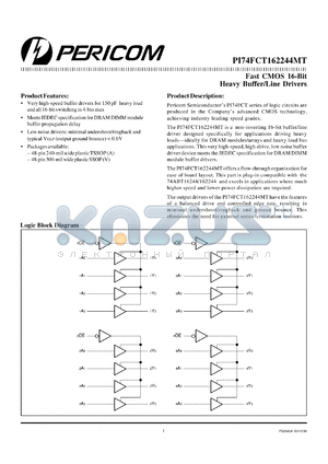 PI74FCT162244MTV datasheet - Fast CMOS 16-bit heavy buffer/line driver