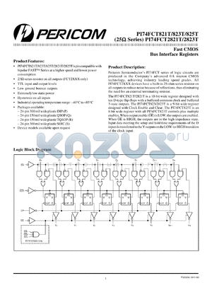 PI74FCT825TS datasheet - Fast CMOS bus interface register