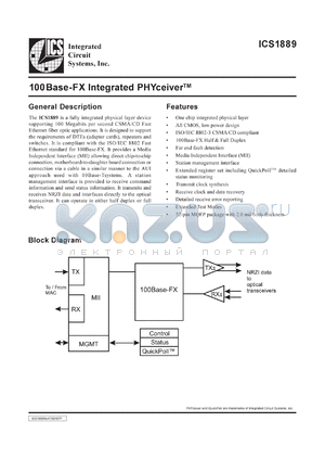 AV1889Y datasheet - 100 base-FX integrated PHYceiver