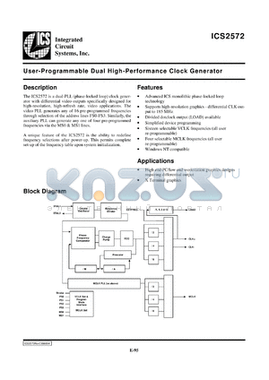 AV2572M-SD datasheet - User-programmable dual high-performance clock generator