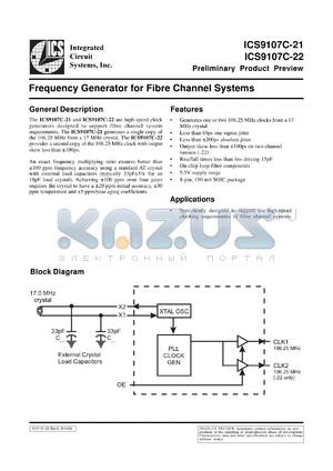 AVS9107C-22CS08 datasheet - Frequency generator for fible channel system