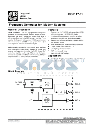 AV9117M-01 datasheet - Frequency generator for modem system