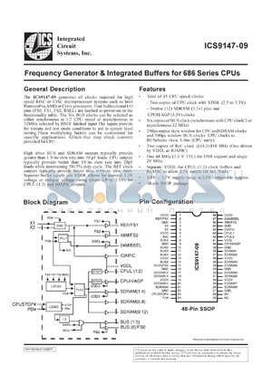 ICS9148F-10 datasheet - Pentium/PRO system  clock chip
