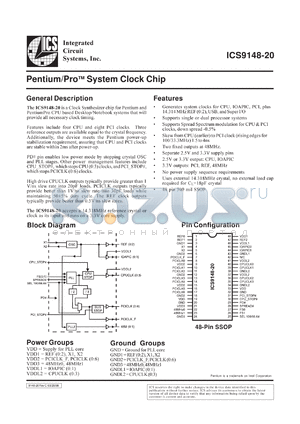 AV9148F-20 datasheet - Pentium/PRO system  clock chip