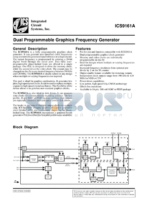 ICS9161A-01CN16 datasheet - Dual programmable graphics frequency generator