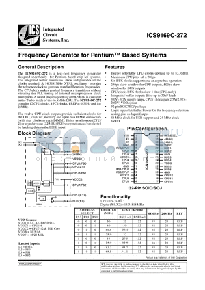 AV9169CJ-272 datasheet - Frequency generator for Pentium based system
