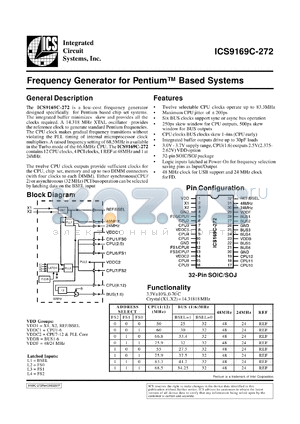 AV9169CM-272 datasheet - Frequency generator for Pentium based system