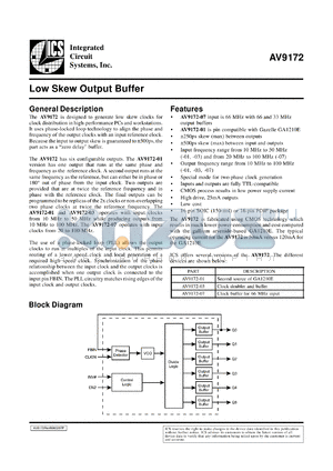 ICS9172-01CS16 datasheet - Low skew output buffer