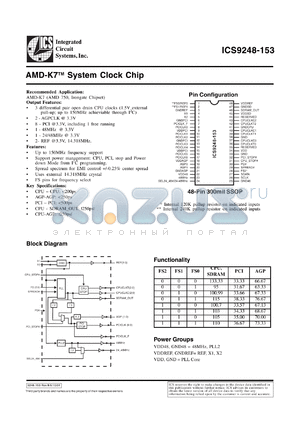 AV9248F-153-T datasheet - AMD-K7 system clock chip