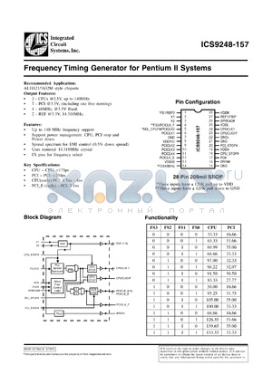 AV9248F-157-T datasheet - Frequency timing generator  for Pentium II system