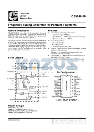 AV9248F-50-T datasheet - Frequency timing generator  for Pentium II system