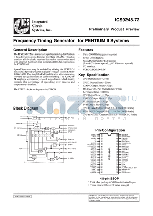 AV9248F-72 datasheet - Frequency timing generator  for Pentium II system