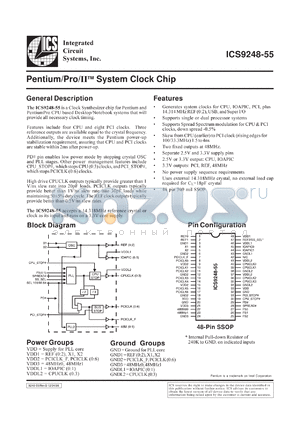 AV9248BF-55 datasheet - Pentium/PRO/II system clock chip