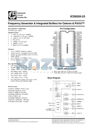 AV9250F-23 datasheet - Frecuency generator and integrated buffer for Celeron and PII/III