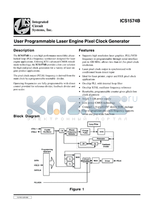 GSP1574BM datasheet - User programmable laser engine pixel clock generator