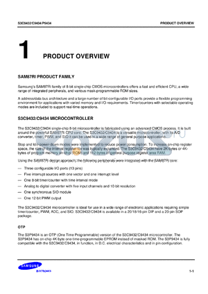 S3P9432 datasheet - 8-bit single-chip CMOS  microcontroller. OTP version.