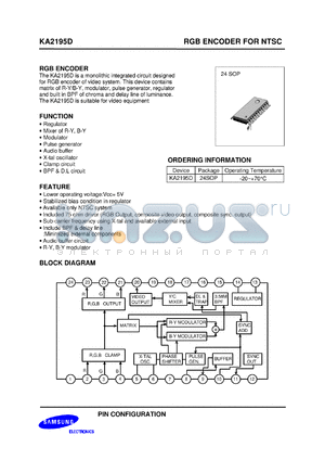 KA2196D datasheet - RGB encoder for NTSC