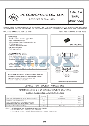 MAJ6.5 datasheet - 25.6 mA surface mount transient voltage suppressor