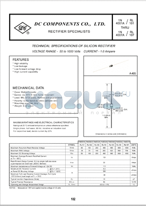 IN4004A datasheet - 1.0 mA silicon rectifier