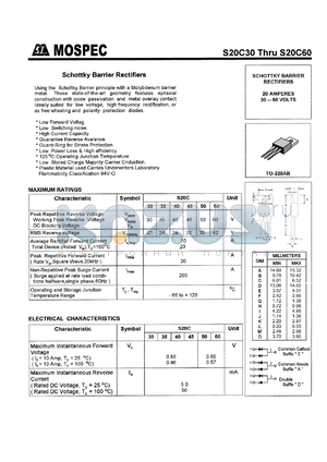S20C45 datasheet - 45V schottky barrier rectifier