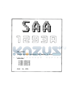 SAA1293A-03 datasheet - Tuning voltage processor for analog TV sets