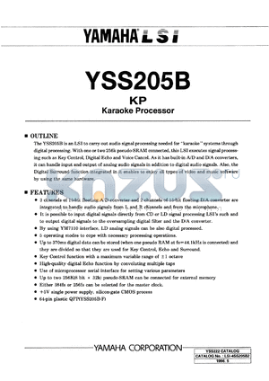 YSS205B-F datasheet - KP karaoke processor