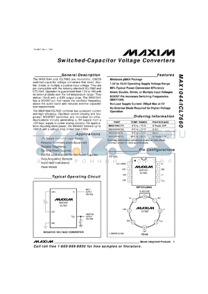 MAX1044EPA datasheet - Switched-capacitor voltage converter