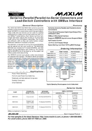 MAX1662EUB datasheet - Serial-parallel/parallel-to-serial converter and load-switch controller with SMBus interface