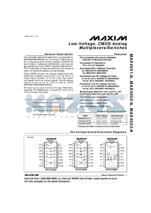 MAX4053C/D datasheet - Low-voltage, CMOS analog switch