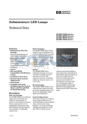 HLMP-6204 datasheet - Subminiature LED lamp