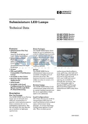 HLMP-6205 datasheet - Subminiature LED lamp