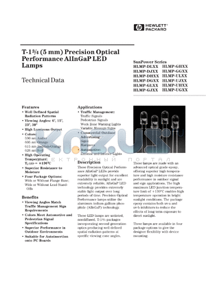 HLMP-GH10 datasheet - 5mm precision optical performance AlInGaP LED lamp