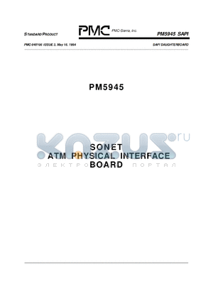 PM5945 datasheet - Sonet physical interface board