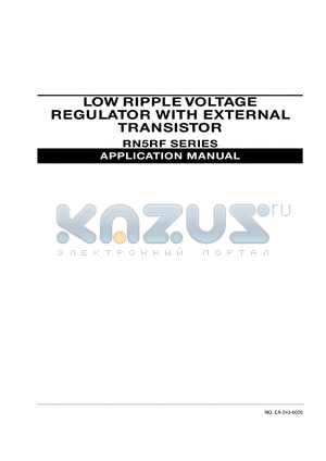 RN5RF41AA-TR datasheet - Low ripple voltage regulator with external transistor. Output voltage 4.1V. Chip enable  active type L. Standard taping type TR