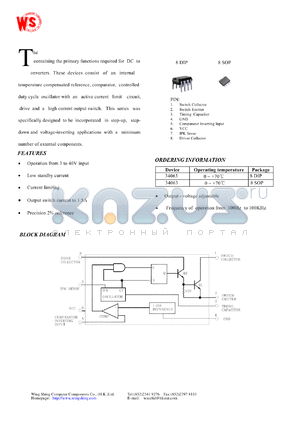 WS34063AP datasheet - DC to DC converter controller