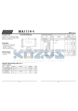 MA114-1 datasheet - For PCS - 30W power amplifier
