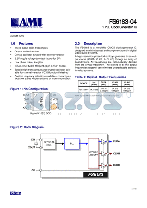FS6183-04 datasheet - 1 PLL clock generator IC
