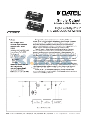 UWR-12/750-D48A datasheet - 12V  6-10W, single output DC/DC converter