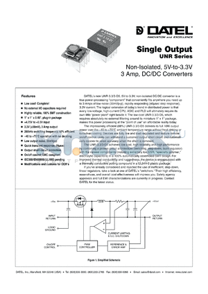 UNR-3.3/3-D5 datasheet - Non-isolated, 10W, single output DC/DC converter