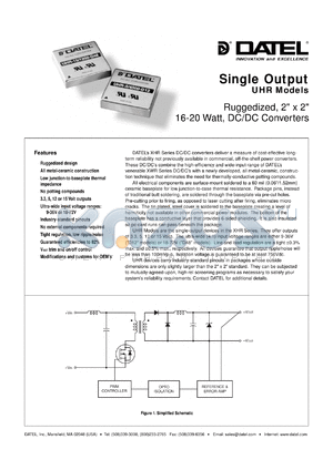 UHR-12/1650-D48 datasheet - 12V 16-20W, single output DC/DC converter