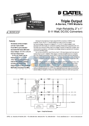 TWR-5/1000-15/150-D5A datasheet - 5V 8-11W, triple output DC/DC converter