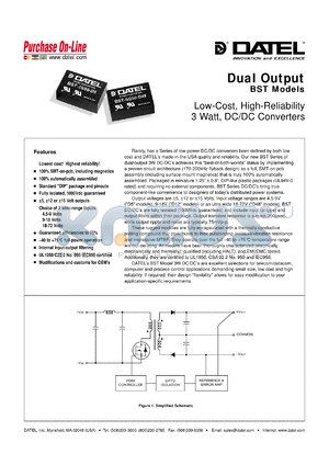 BST-12/105-D5 datasheet - 12V   3W, dual output DC/DC converter