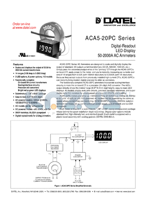 ACA5-20PC-14-AC2-RL datasheet - 1999A  digital-readout LED-display AC ammeter