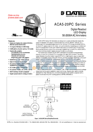 ACA5-20PC-8-DC1-RL datasheet - 400A  digital-readout LED-display AC ammeter