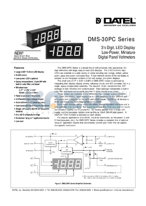 DMS-EB-TCK datasheet - 3 1/2 digit, LED display low-power, miniature digital panel voltmeter